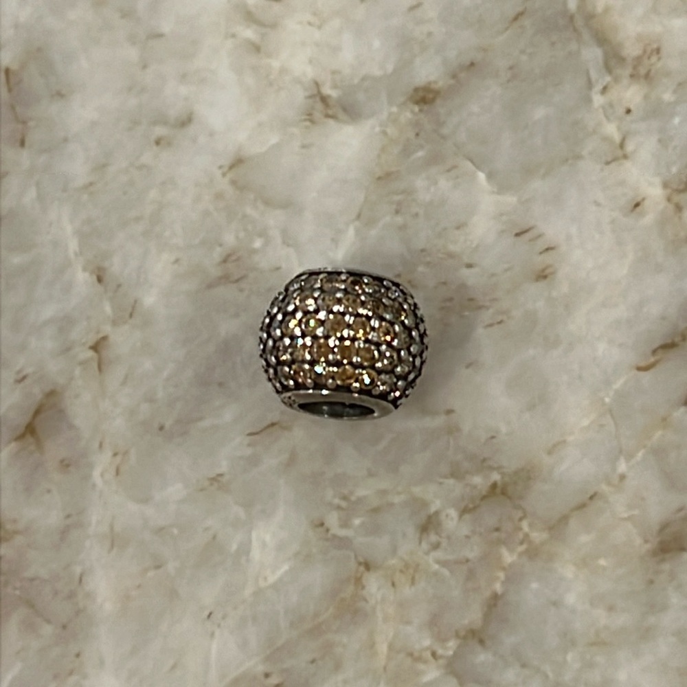 Pandora 791051FCZ Sterling Silver Pave Lights Charm with Citrine  CZ Retired
